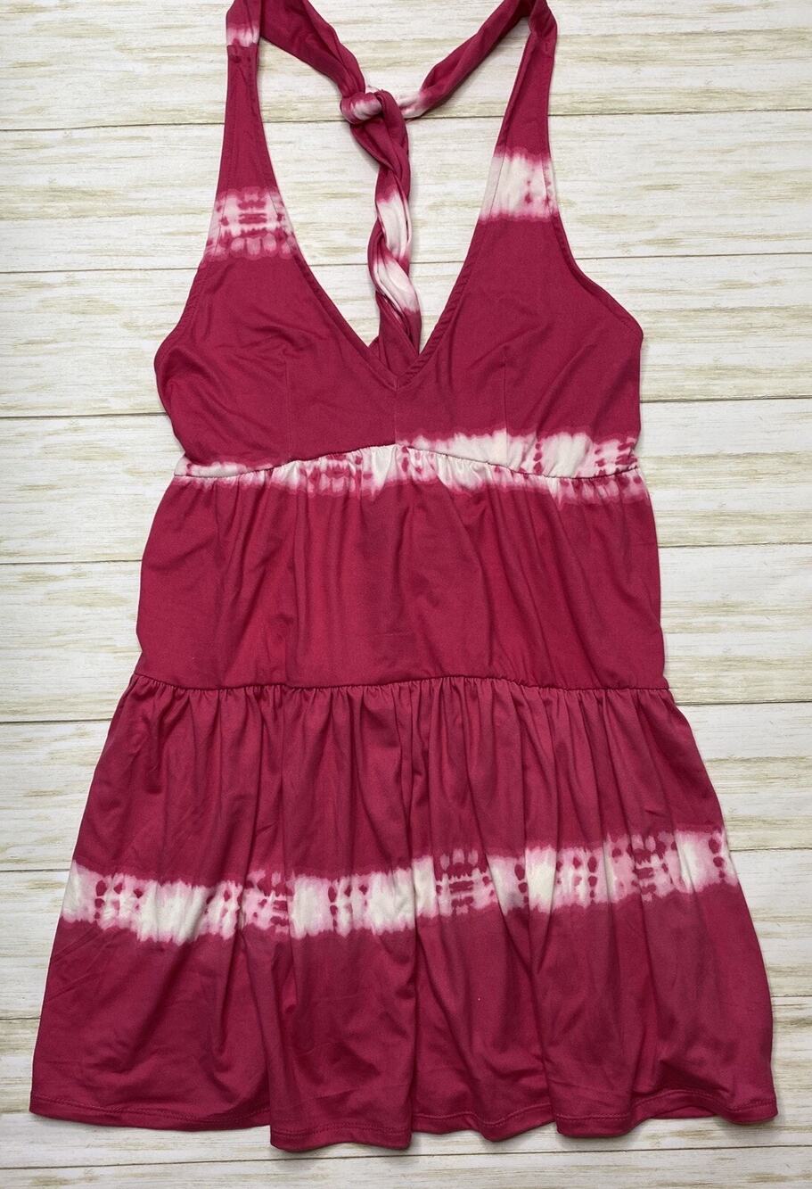 Poof New York Womens Size L Pink Tie Dye Tunic Dress NWT